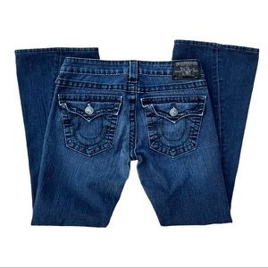 True Religion Jeans Joey Twisted Seam Distressed Boot Cut Flared Women’s Size 28